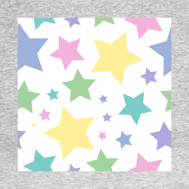 Pastel rainbow star print by bettyretro